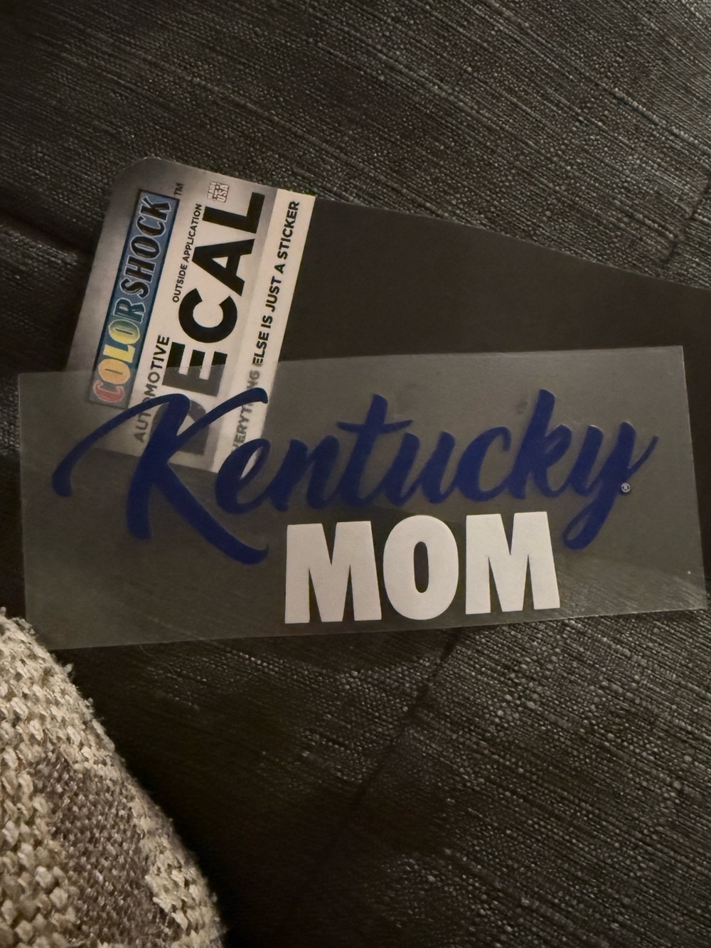Kentucky Mom Decal Sticker — Blue and White